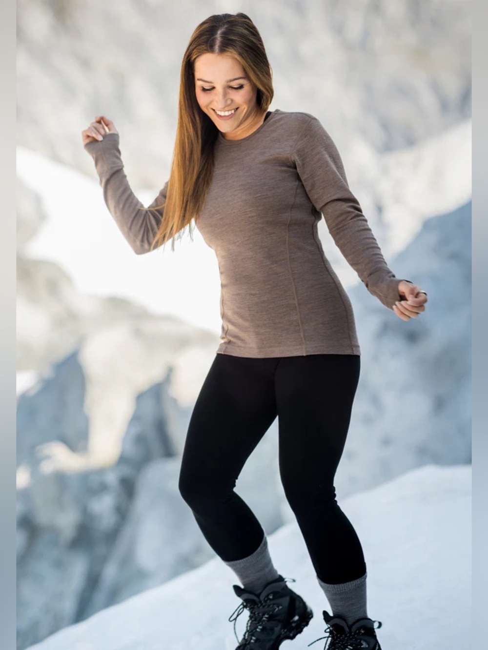 WoolX Black Merino Wool Stella  Hiking Outdoors Base Layer Leggings Small S EUC